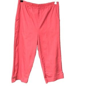 Denim & Co Jean Capris Women's S 6 8 Coral How Timeless Tab Pockets D&CO QVC